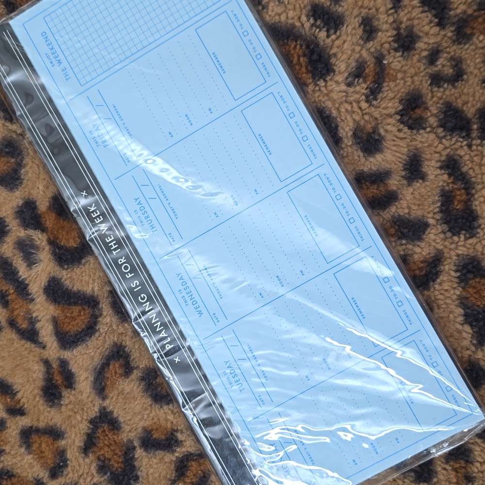 Planning is for the week